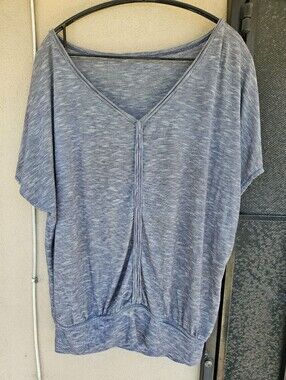 Max Studio (Blue Denimish Color) V-Neck Short Sleeve Tunic